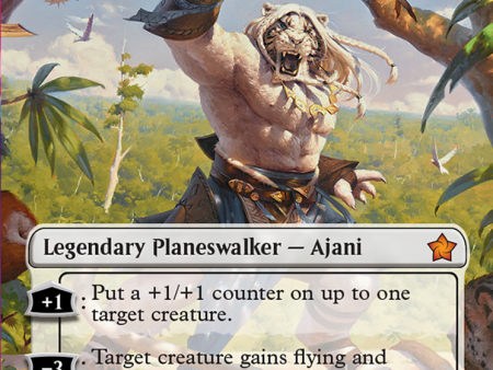 Ajani, Caller of the Pride (Borderless) [Foundations] Hot on Sale