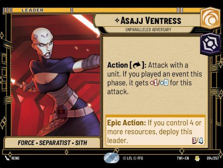 Asajj Ventress - Unparalleled Adversary (014 257) [Twilight of the Republic] on Sale