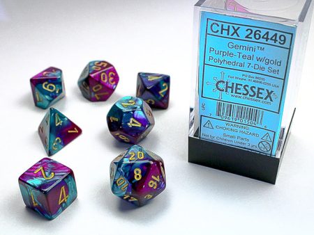 Chessex - 7-Dice Set - Gemini - Purple-Teal Gold Online