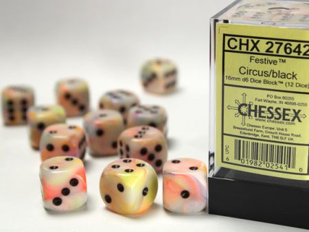 Chessex - 12D6 - Festival - Circus   Black For Sale