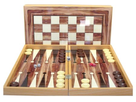 Backgammon Set: 19  Walnut Decoupage For Discount