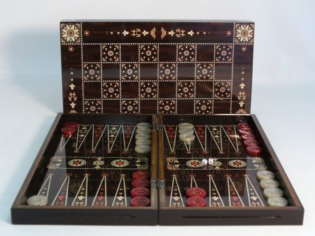 Backgammon Set: 19  Floral Decoupage Hot on Sale