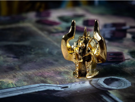 Sleeve Kings - Player Token: Gold Color Helmet In Metal Alloy Online now