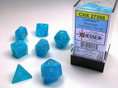 Chessex - 7-Dice Set - Luminary - Sky Silver Online now