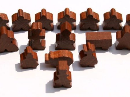 Carcassonne: Meeple - Complete Toy Figure Set (19 Pieces) (Wood Brown) Online